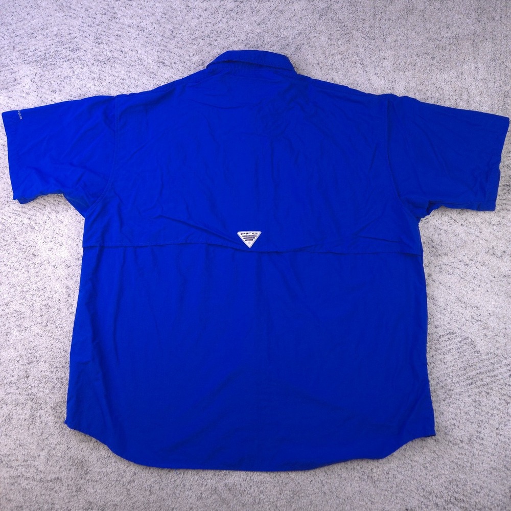 Columbia PFG Florida Gators Shirt Mens 2X Big Fishing Short Sleeve Vented Blue - Picture 3 of 8